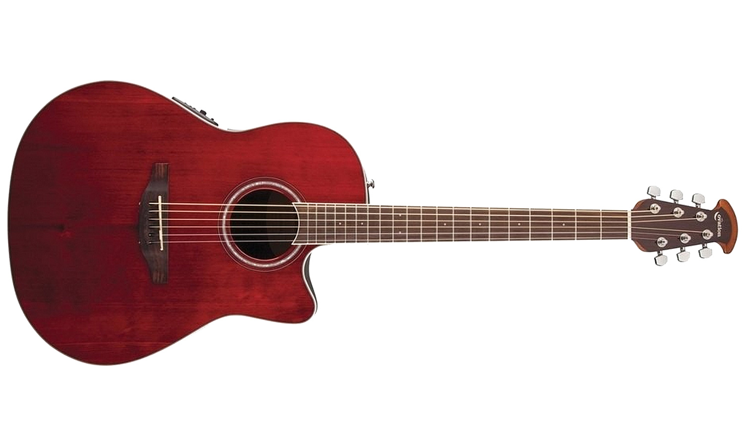 Ovation Cs24-rr Celebrity Standard Mid Depth Cw Epicea Lyrachord Rw - Ruby Red - Elektroakustische Gitarre - Variation 1