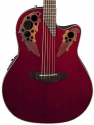 Folk-gitarre Ovation CE44-RR-C Celebrity Elite - Ruby red