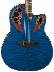 Folk-gitarre Ovation CE44P-8TQ-G Celebrity Elite Plus - Trans blue