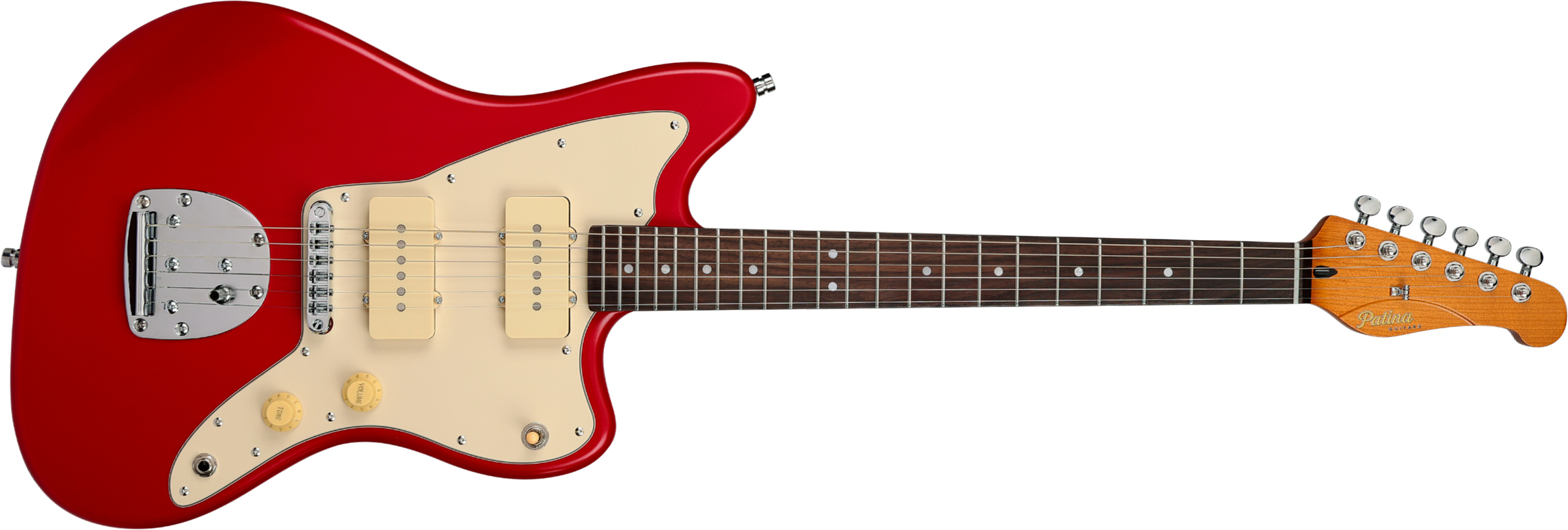 Patina Guitars Pj3 Car 2s Trem Rw - Candy Apple Red - Retro-Rock-E-Gitarre - Main picture