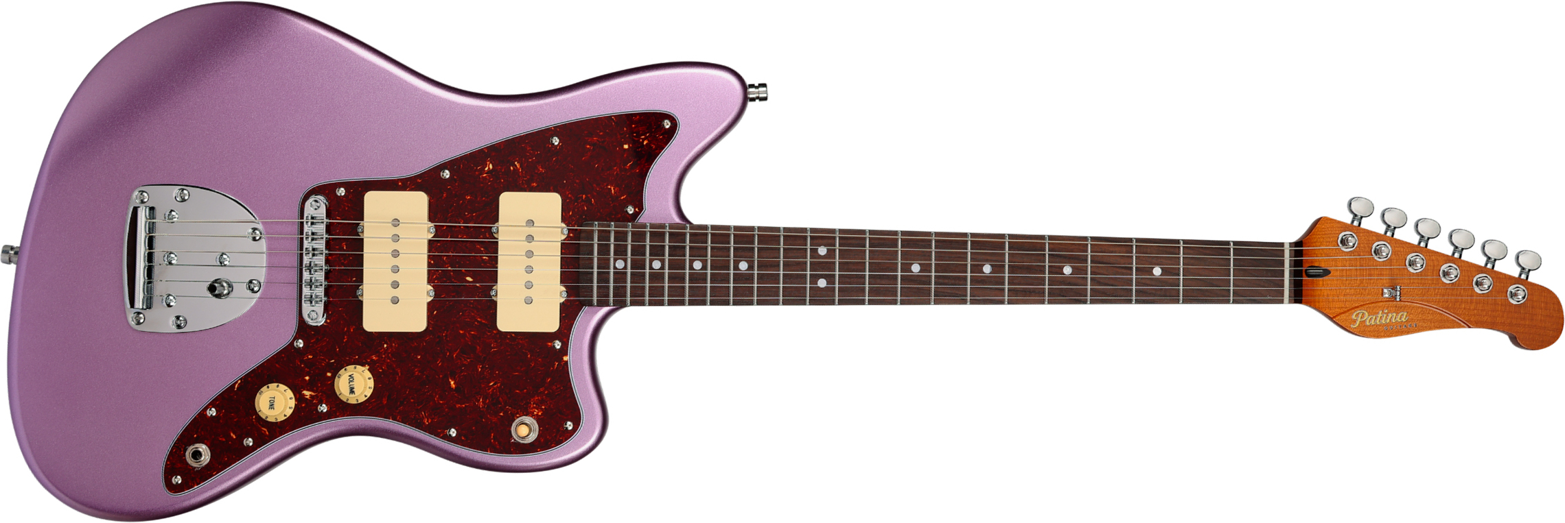 Patina Guitars Pj3 Pp 2s Trem Rw - Purple - Retro-Rock-E-Gitarre - Main picture
