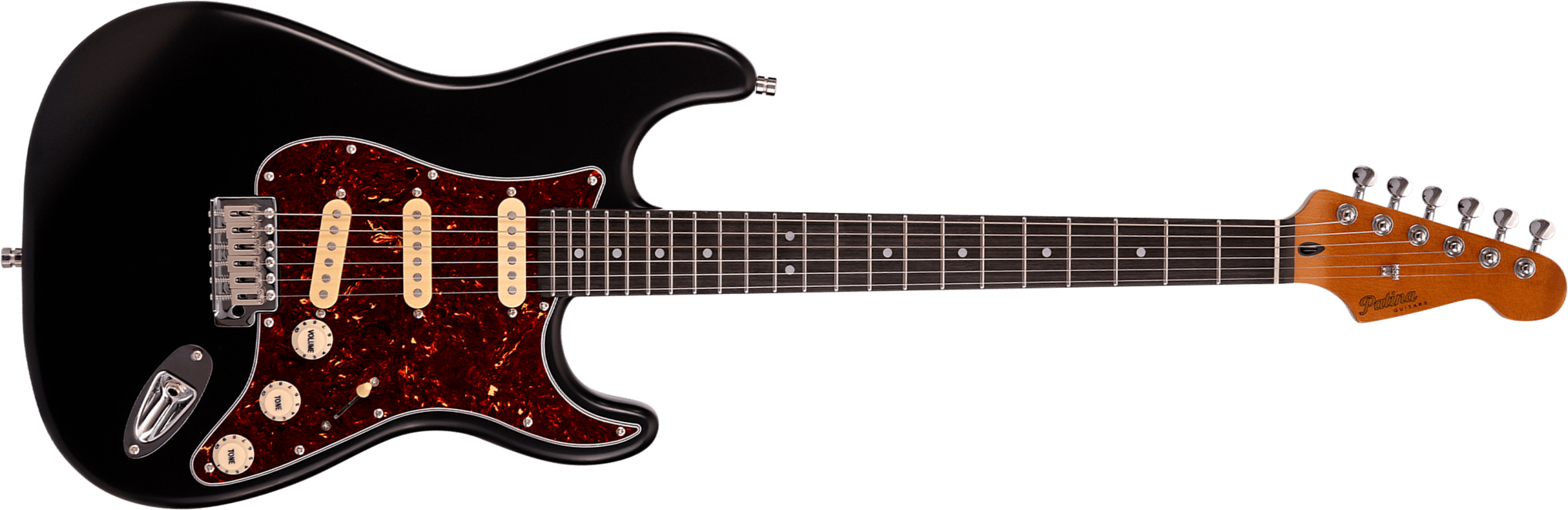 Patina Guitars Ps3 Bk 3s Trem Rw - Black - E-Gitarre in Str-Form - Main picture