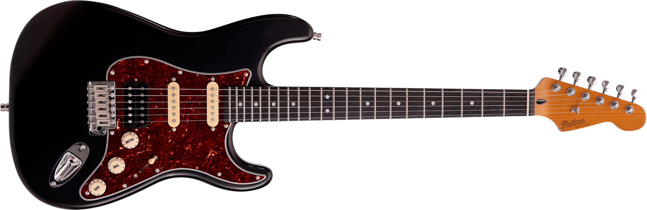 Patina Guitars Ps4 Bk Hss Trem Rw - Black - E-Gitarre in Str-Form - Main picture