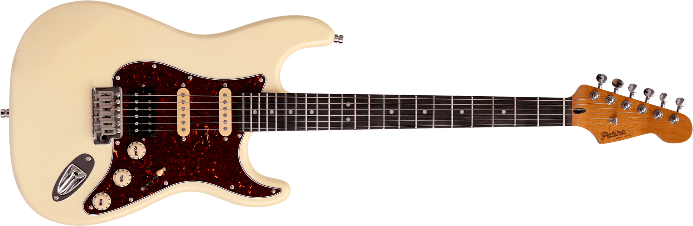 Patina Guitars Ps4 Ow Hss Trem Rw - Olympic White - E-Gitarre in Str-Form - Main picture