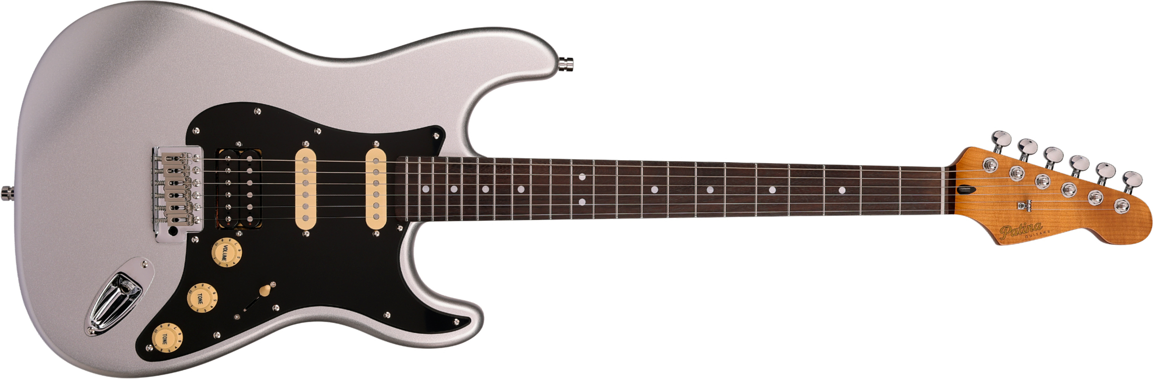 Patina Guitars Ps4 Sv Hss Trem Rw - Silver - E-Gitarre in Str-Form - Main picture