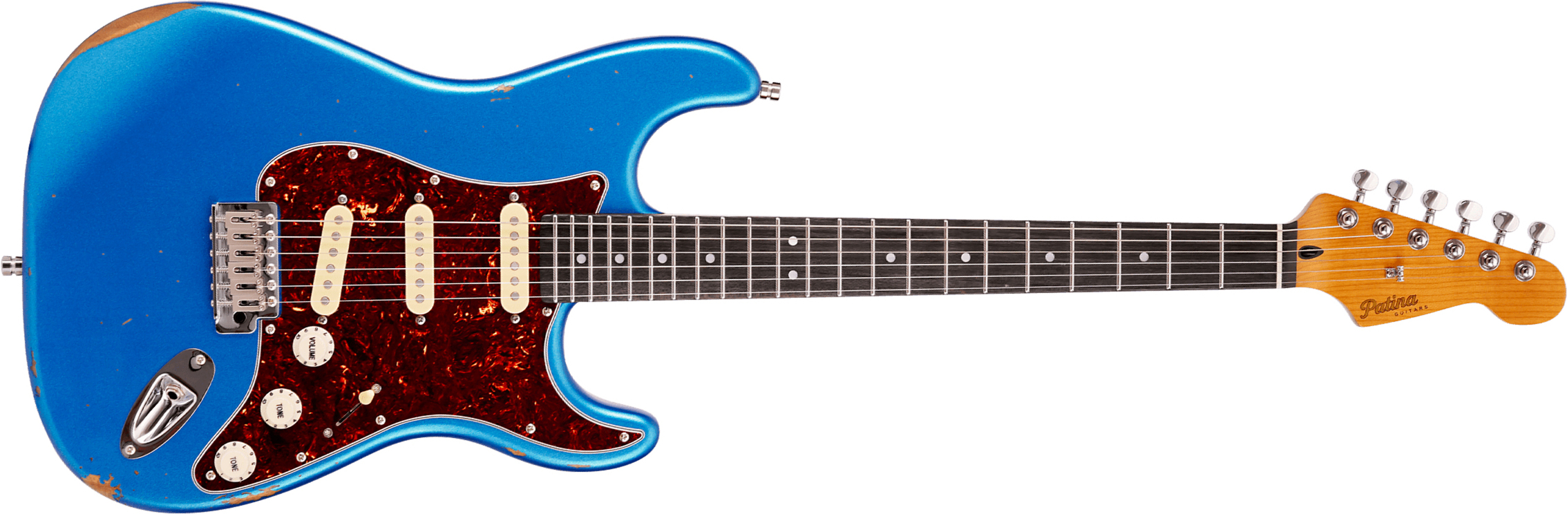 Patina Guitars Ps6 Lpb R 3s Trem Rw - Lake Placid Blue Relic - E-Gitarre in Str-Form - Main picture