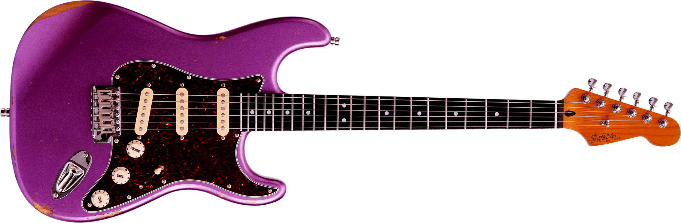 Patina Guitars Ps6 Pp R 3s Trem Rw - Purple Relic - E-Gitarre in Str-Form - Main picture