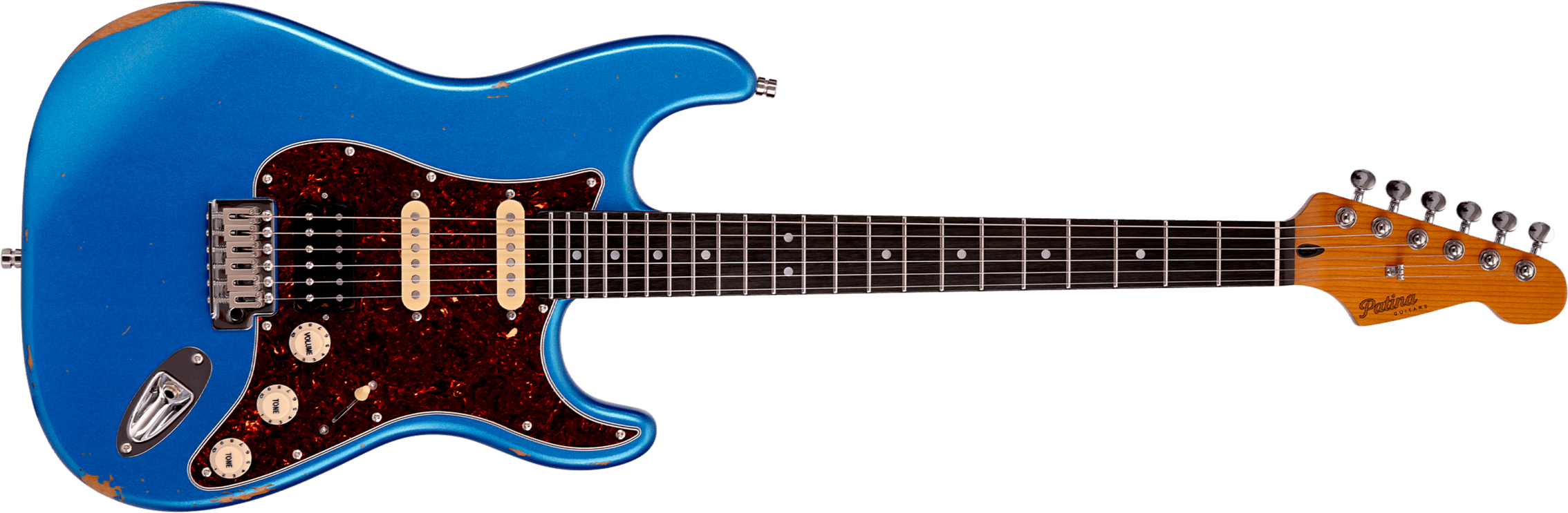 Patina Guitars Ps7 Lpb R Hss Trem Rw - Lake Placid Blue - E-Gitarre in Str-Form - Main picture