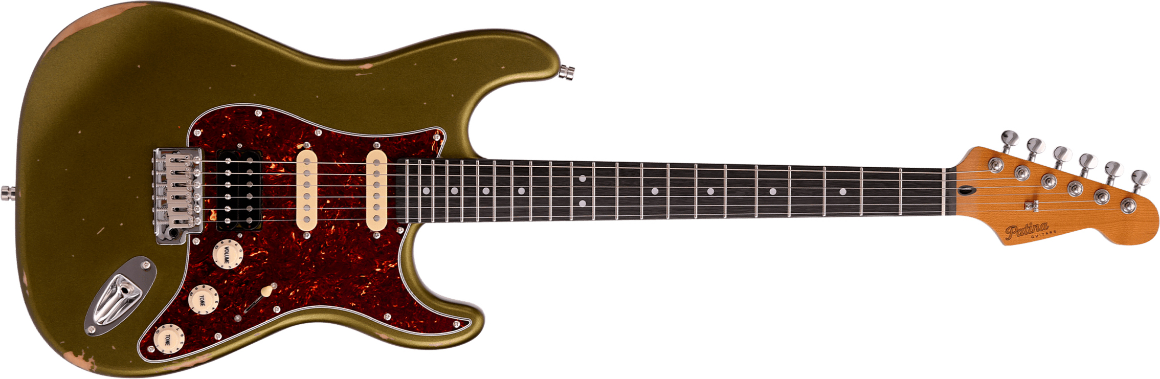 Patina Guitars Ps7 Sgr R Hss Trem Rw - Sherwood Green Relic - E-Gitarre in Str-Form - Main picture