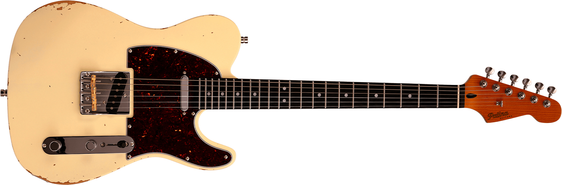 Patina Guitars Pt6 Ow R 2s Ht Rw - Olympic White Relic - E-Gitarre in Teleform - Main picture