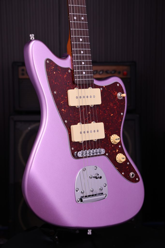 Patina Guitars Pj3 Pp 2s Trem Rw - Purple - Retro-Rock-E-Gitarre - Variation 2