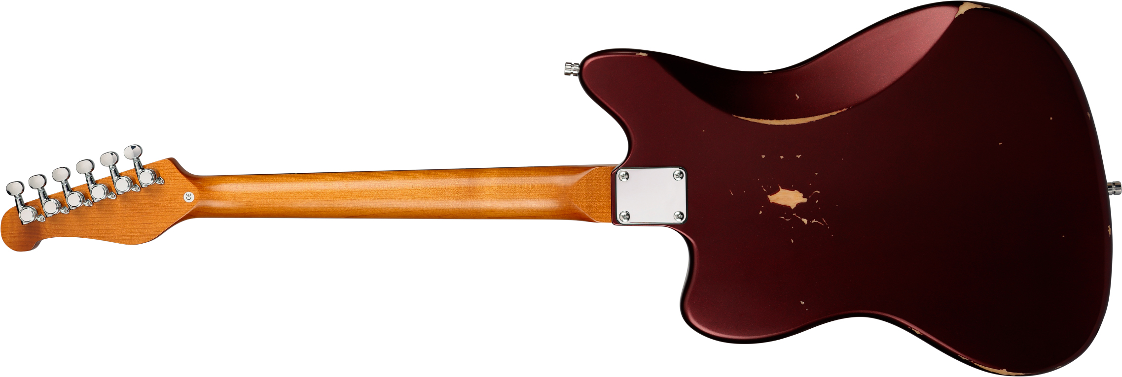 Patina Guitars Pj6 Ox R 2s Trem Rw - Oxblood Red Relic - Retro-Rock-E-Gitarre - Variation 1
