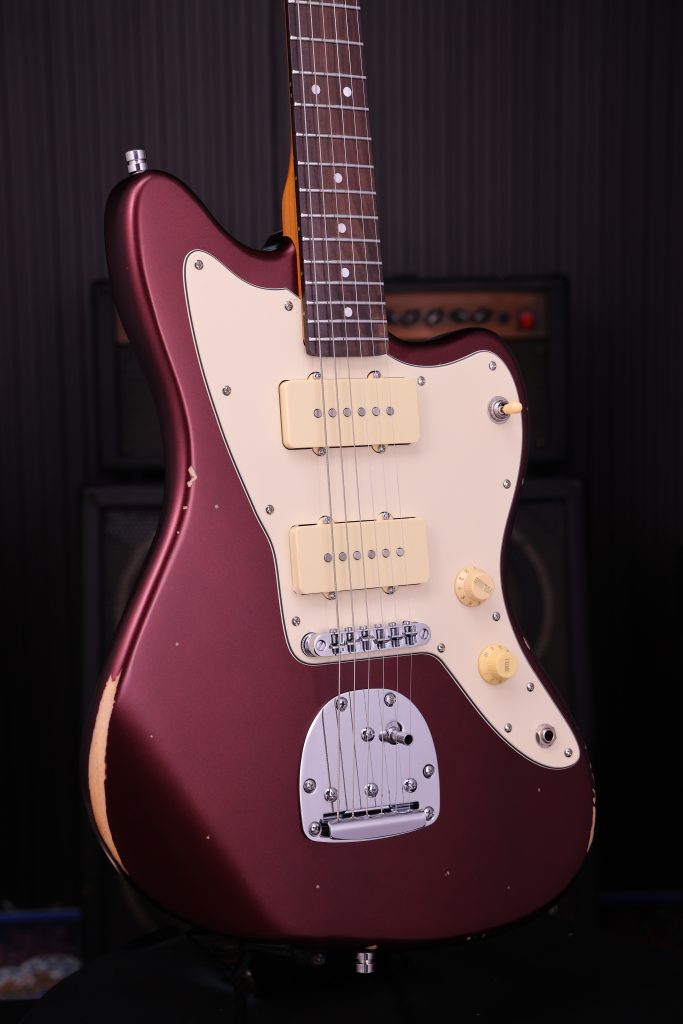 Patina Guitars Pj6 Ox R 2s Trem Rw - Oxblood Red Relic - Retro-Rock-E-Gitarre - Variation 2