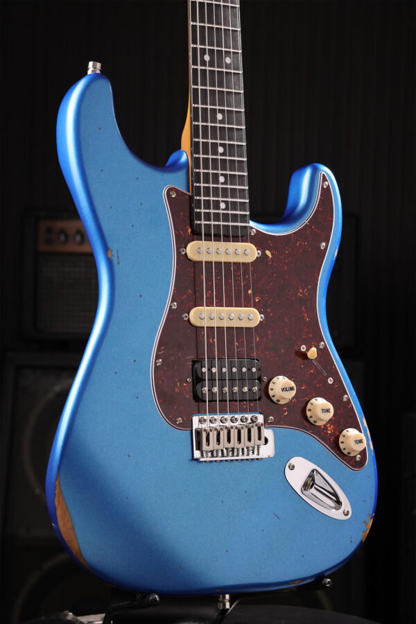 Patina Guitars Ps7 Lpb R Hss Trem Rw - Lake Placid Blue - E-Gitarre in Str-Form - Variation 2