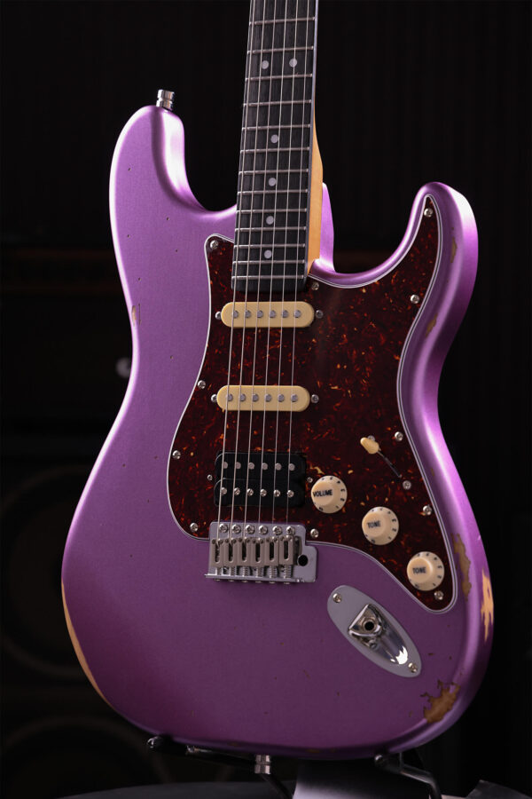 Patina Guitars Ps7 Pp R Hss Trem Rw - Purple Relic - E-Gitarre in Str-Form - Variation 2