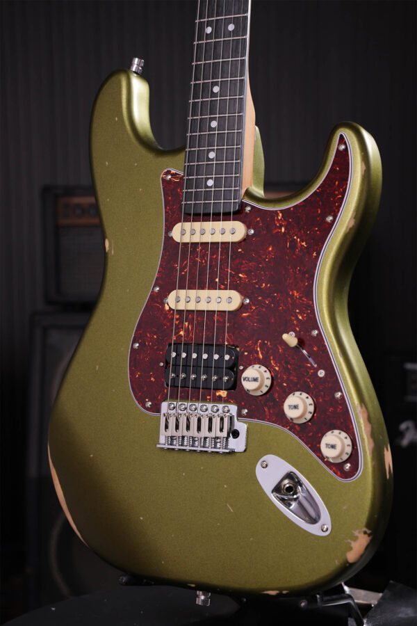 Patina Guitars Ps7 Sgr R Hss Trem Rw - Sherwood Green Relic - E-Gitarre in Str-Form - Variation 2