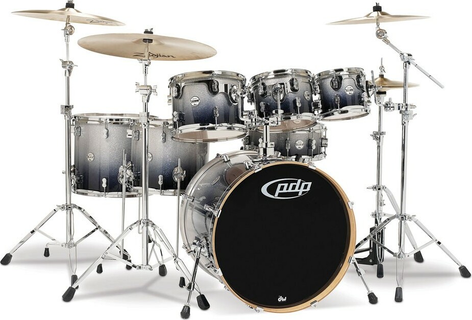 Pdp Pd806069 Concept Maple 6 Futs - 6 FÛts Et + - Silver To Black Sparkle Fade - Bühne Akustik Schlagzeug - Main picture