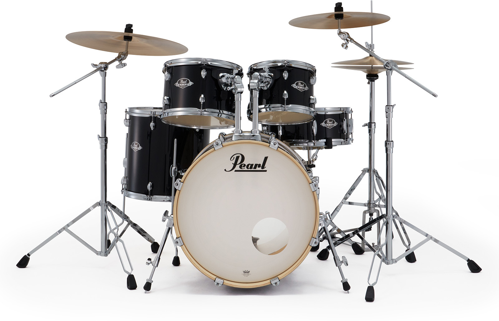 Pearl Exx705nbrc-31 Export Fusion 20 - Jet Black - Akustik Schlagzeug Fusion - Main picture