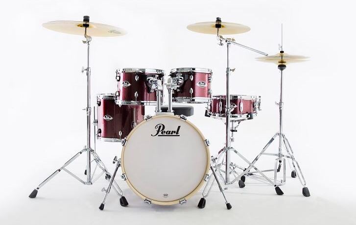 Pearl Exx705nbrc-864 Export Fusion 20 - Satin Scarlet - Akustik Schlagzeug Fusion - Main picture