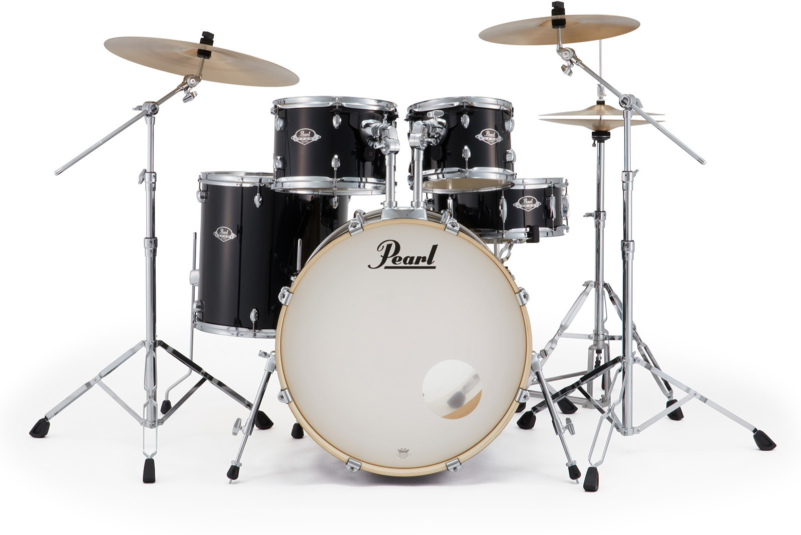 Pearl Exx725snbrc-31 Export Rock 22 - Jet Black - Akustik Schlagzeug Rock - Main picture
