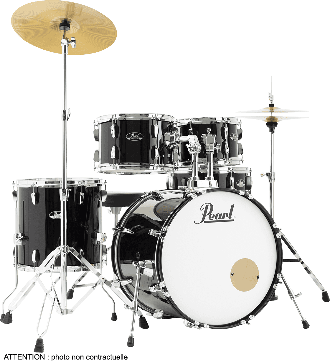 Pearl Fusion 20 - 5 FÛts - Jet Black - Akustik Schlagzeug Fusion - Main picture