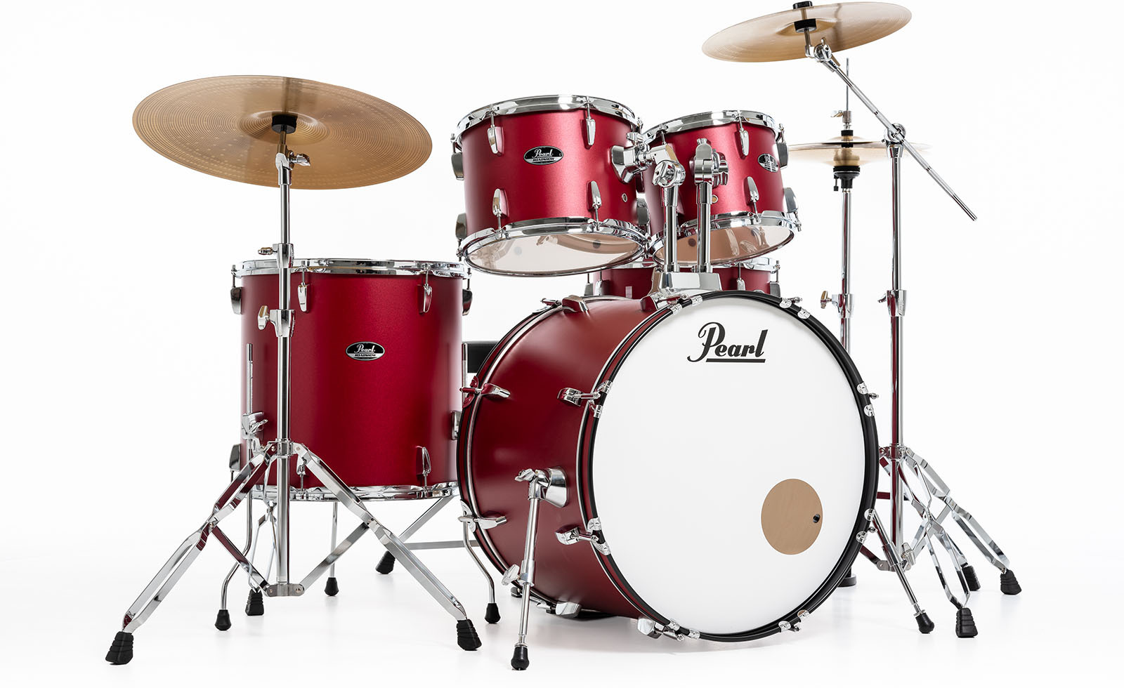 Pearl Roadshow Fusion 20 + B-50 + Ride 20 Matte Red - Matte Red - Akustik Schlagzeug Fusion - Main picture