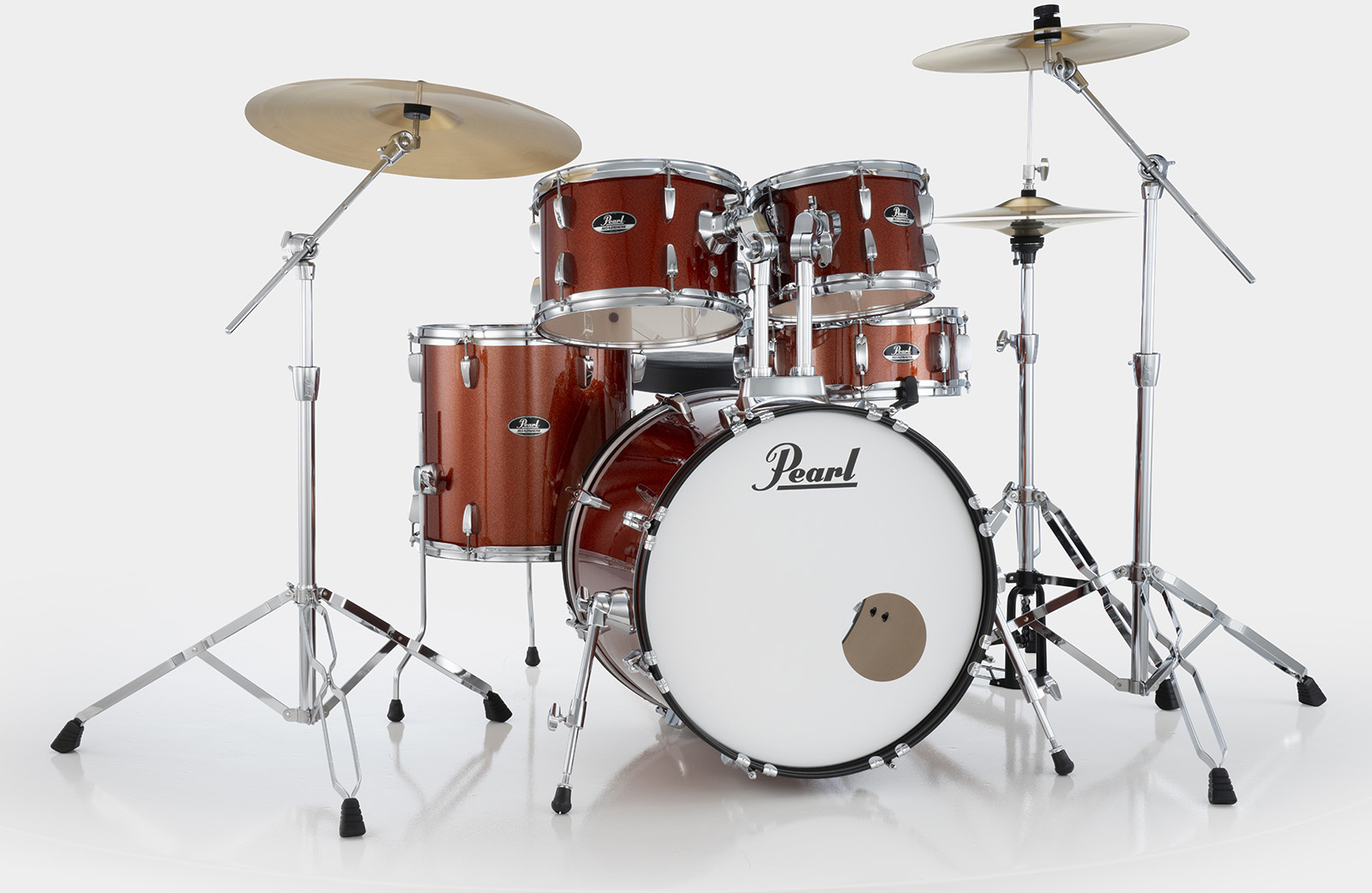 Pearl Roadshow Plus Fusion 20'' + Pack Sabian Solar 3 Cymbales - 5 FÛts - Burnt Orange Sparkle - Akustik Schlagzeug Fusion - Main picture