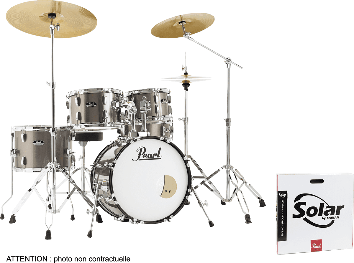 Pearl Roadshow Plus Junior 18'' + Pack Sabian Solar 3 Cy - 5 FÛts - Bronze Metallic - Junior Akustik Schlagzeug - Main picture