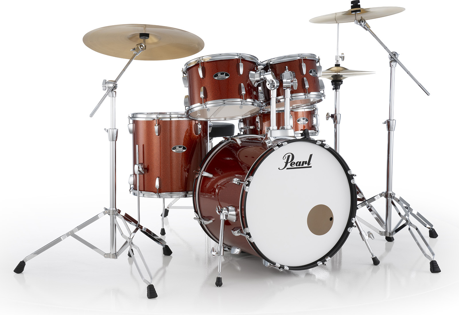 Pearl Roadshow Plus Rock 22'' + Pack Sabian Solar 3 Cymbales - 5 FÛts - Burnt Orange Sparkle - Akustik Schlagzeug Rock - Main picture