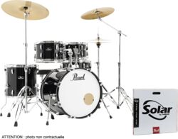 Standard akustik schlagzeug Pearl Roadshow Fusion 20 + B50 + Pack Solar Sabian Jet Black - 4 kessel - Jet black