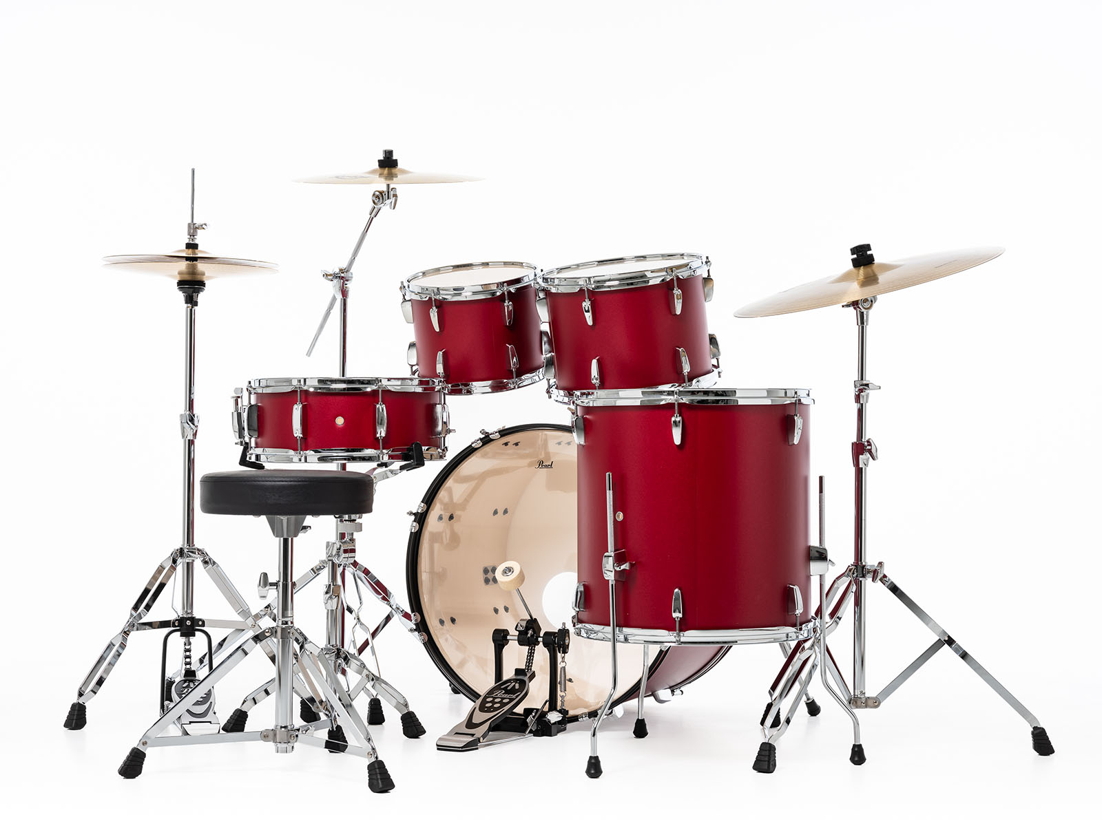 Pearl Roadshow Fusion 20 + B-50 + Ride 20 Matte Red - Matte Red - Akustik Schlagzeug Fusion - Variation 1