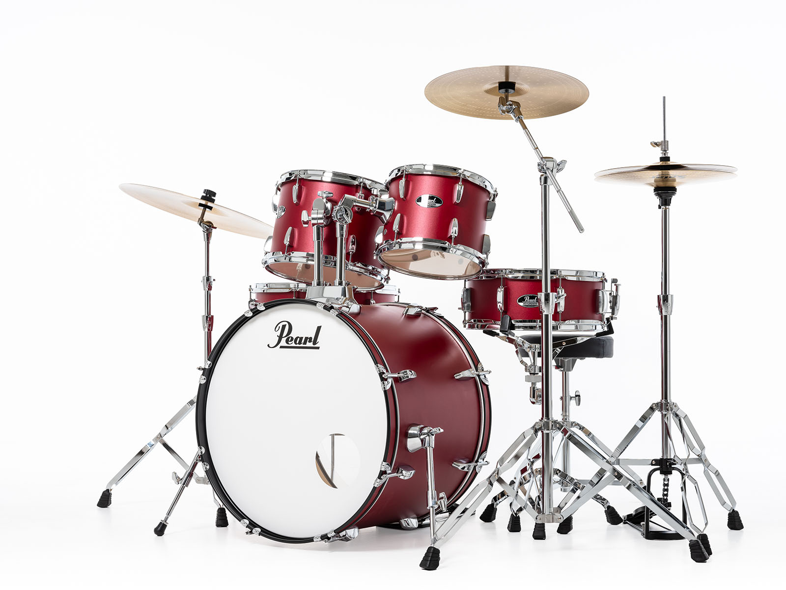 Pearl Roadshow Fusion 20 + B-50 + Ride 20 Matte Red - Matte Red - Akustik Schlagzeug Fusion - Variation 2