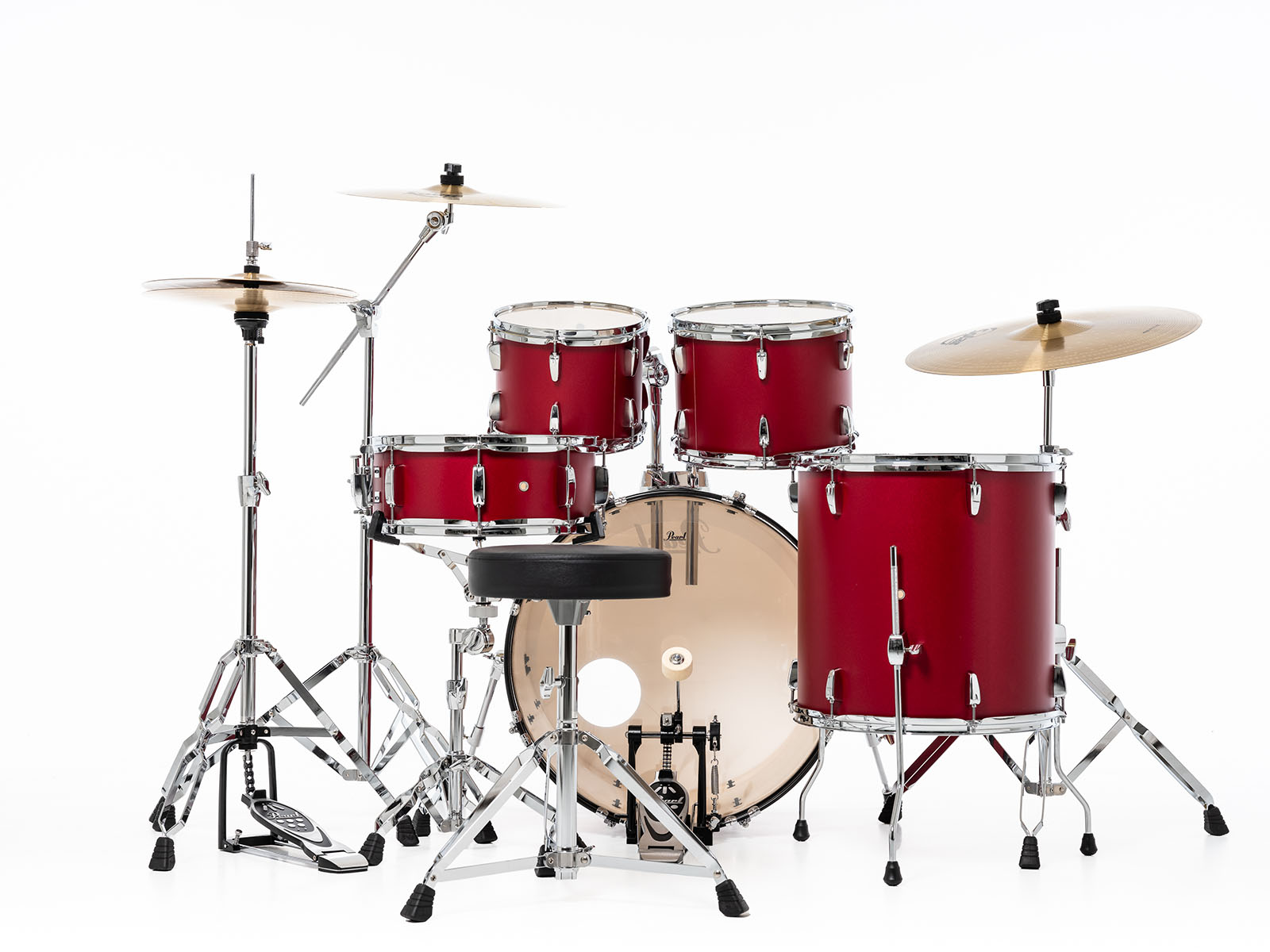 Pearl Roadshow Fusion 20 + B-50 + Ride 20 Matte Red - Matte Red - Akustik Schlagzeug Fusion - Variation 5