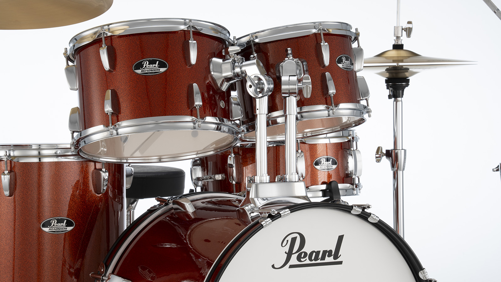 Pearl Roadshow Plus Fusion 20'' + Pack Sabian Solar 3 Cymbales - 5 FÛts - Burnt Orange Sparkle - Akustik Schlagzeug Fusion - Variation 2