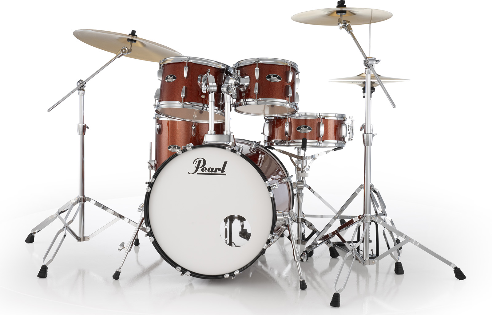 Pearl Roadshow Plus Fusion 20'' + Pack Sabian Solar 3 Cymbales - 5 FÛts - Burnt Orange Sparkle - Akustik Schlagzeug Fusion - Variation 1