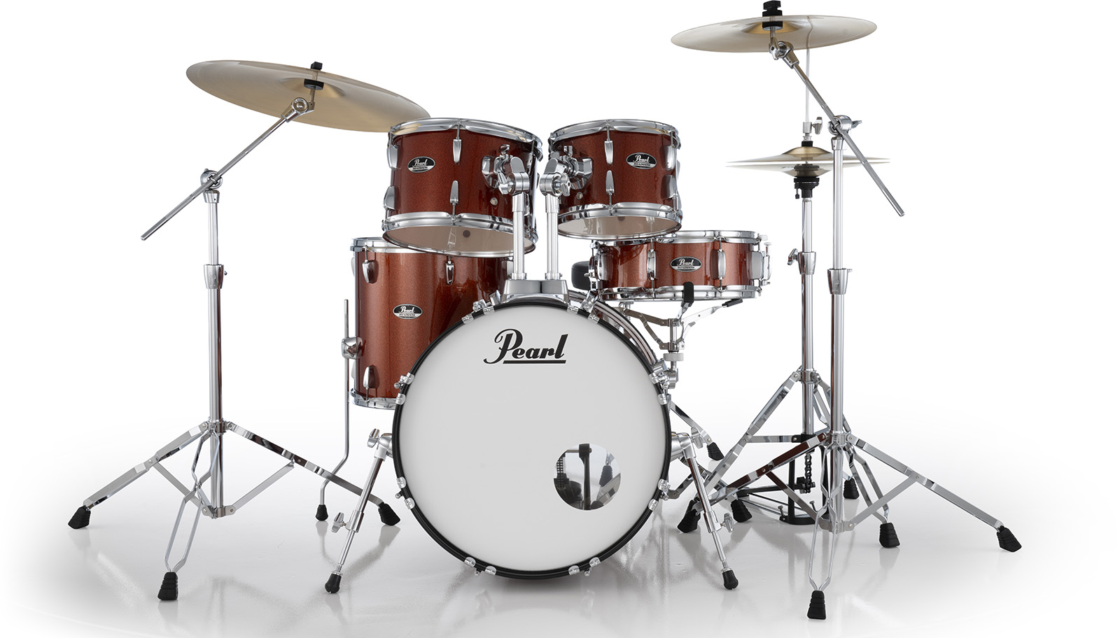 Pearl Roadshow Plus Rock 22'' + Pack Sabian Solar 3 Cymbales - 5 FÛts - Burnt Orange Sparkle - Akustik Schlagzeug Rock - Variation 1