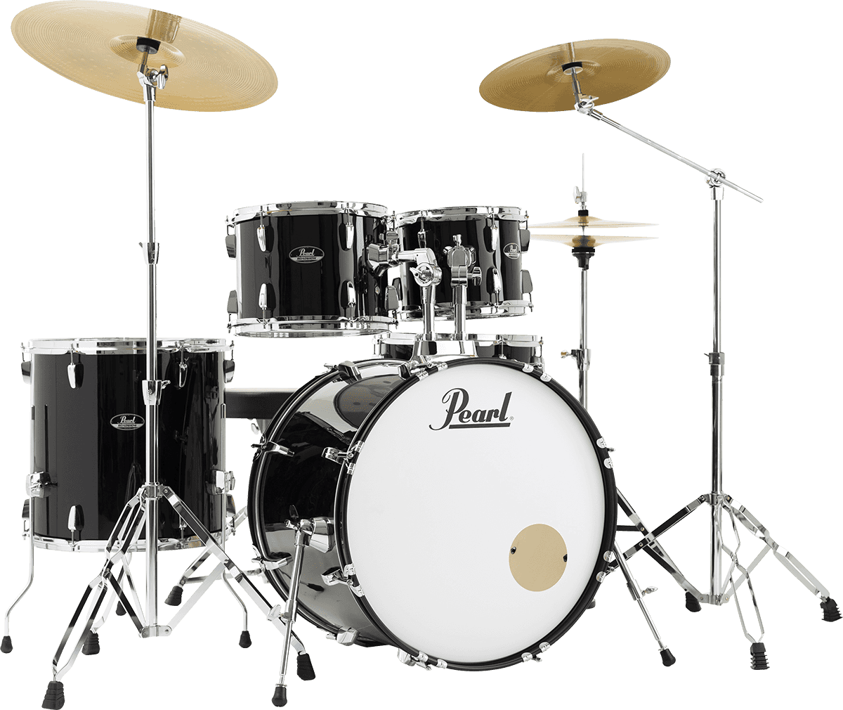 Pearl Roadshow Plus Rock 22'' + Pack Sabian Solar 3 Cymbales - 5 FÛts - Jet Black - Akustik Schlagzeug Rock - Variation 1
