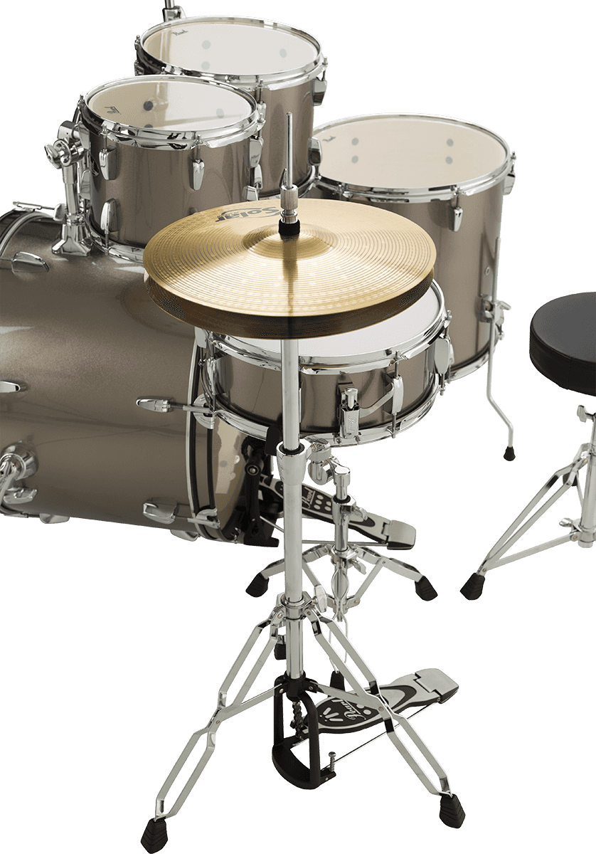 Pearl Rock 22 5 Futs + Pack Sabian Solar - Bronze Metallic - Akustik Schlagzeug Rock - Variation 3