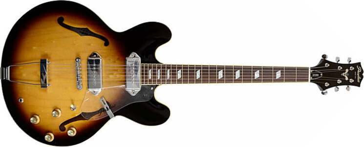 Peerless Songbird Thinline 2p90 Ht Rw - Antique Sunburst - Semi-Hollow E-Gitarre - Main picture