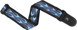 Gitarrengurt Planet waves Rock Woven Guitar Strap Hot Rod Flame Blue