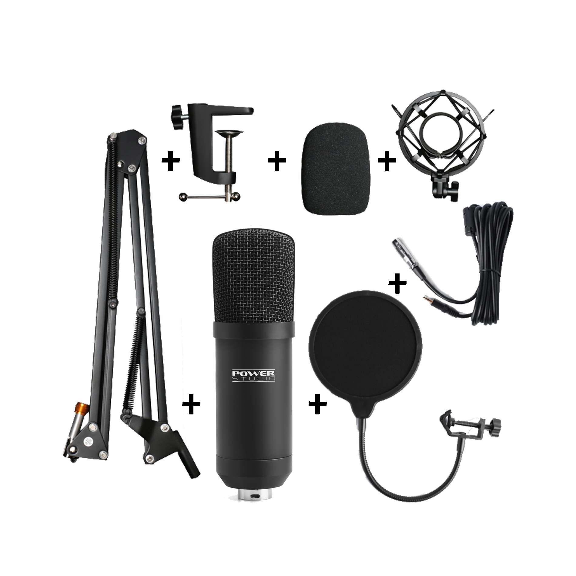 Power Studio Vibe B1 Bundle Xlr - Mikrofon Set mit Ständer - Variation 2