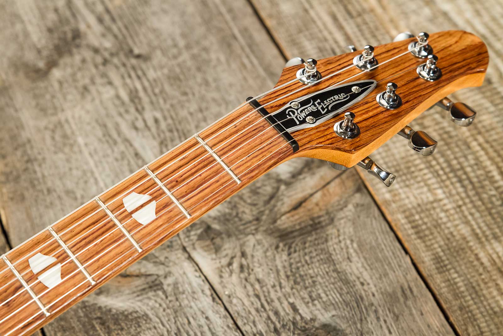 Powers Electric A-type 2s Ff42 Ht Mn #a494 - Black Olive - Retro-Rock-E-Gitarre - Variation 7