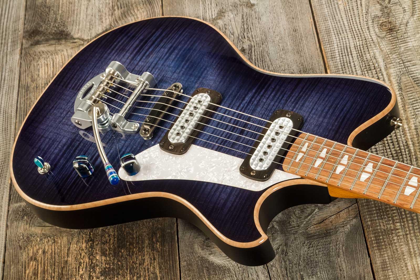 Powers Electric A-type 2s Ff42 Trem Mn #a486 - Twilight Blue - Retro-Rock-E-Gitarre - Variation 2