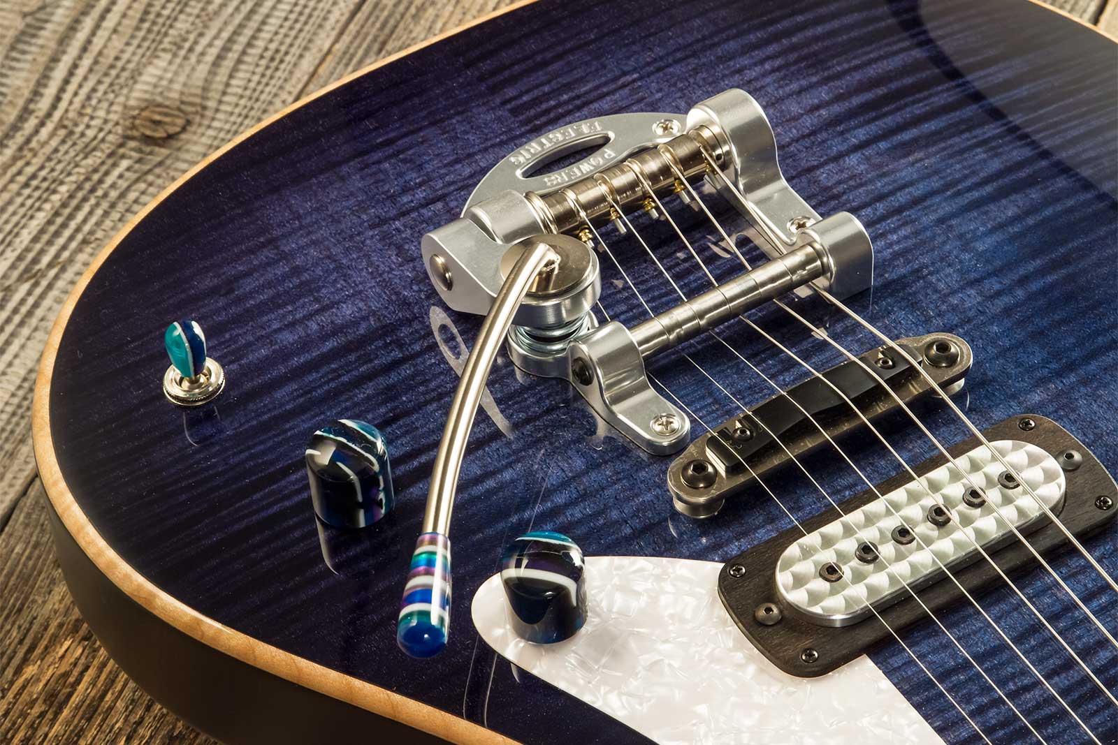 Powers Electric A-type 2s Ff42 Trem Mn #a486 - Twilight Blue - Retro-Rock-E-Gitarre - Variation 3
