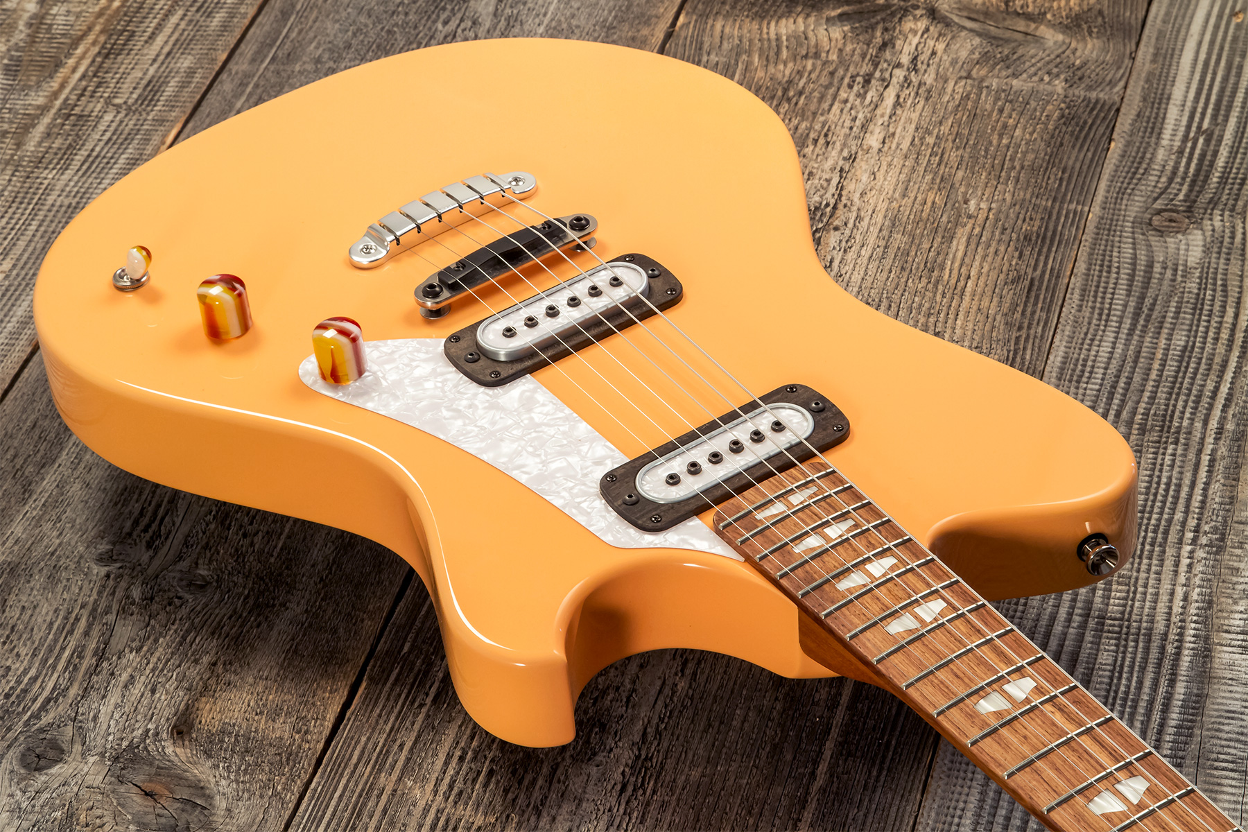 Powers Electric A-type 2s Pf42 Ht Mn #a428 - Creamsicle - Retro-Rock-E-Gitarre - Variation 2
