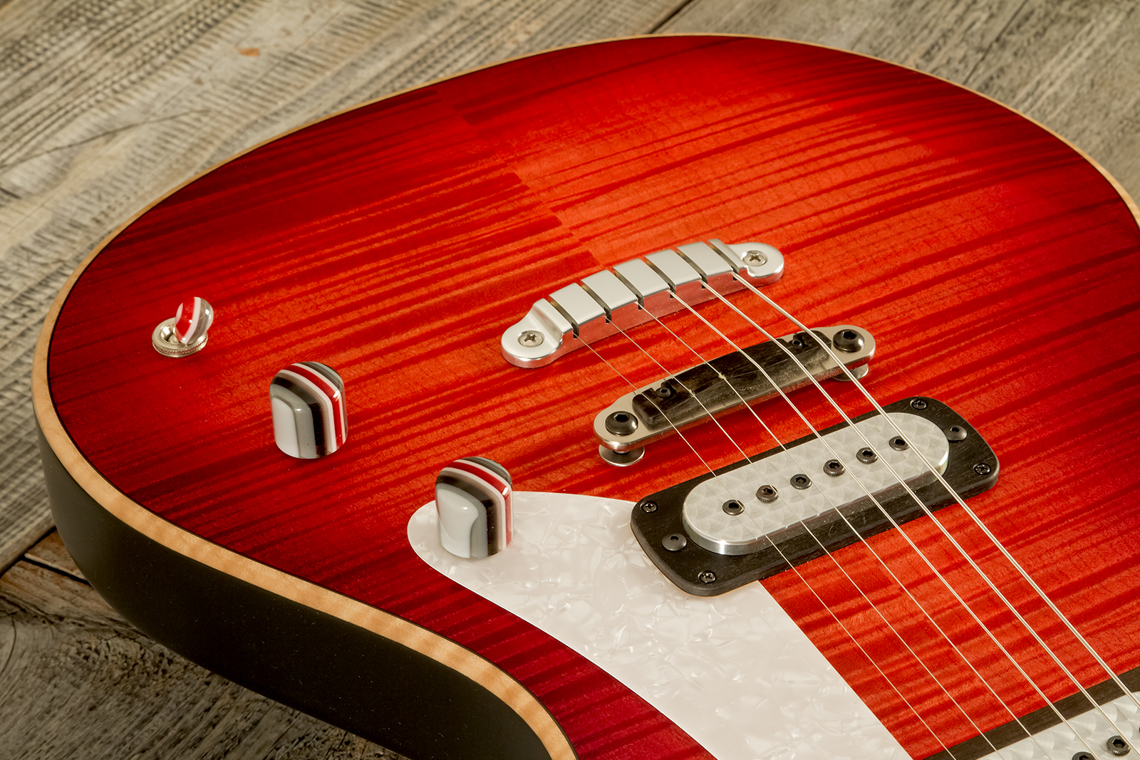 Powers Electric A-type Hardtail 2s Ff42 Ht Rw #a420 - Cosmo Red - Retro-Rock-E-Gitarre - Variation 3