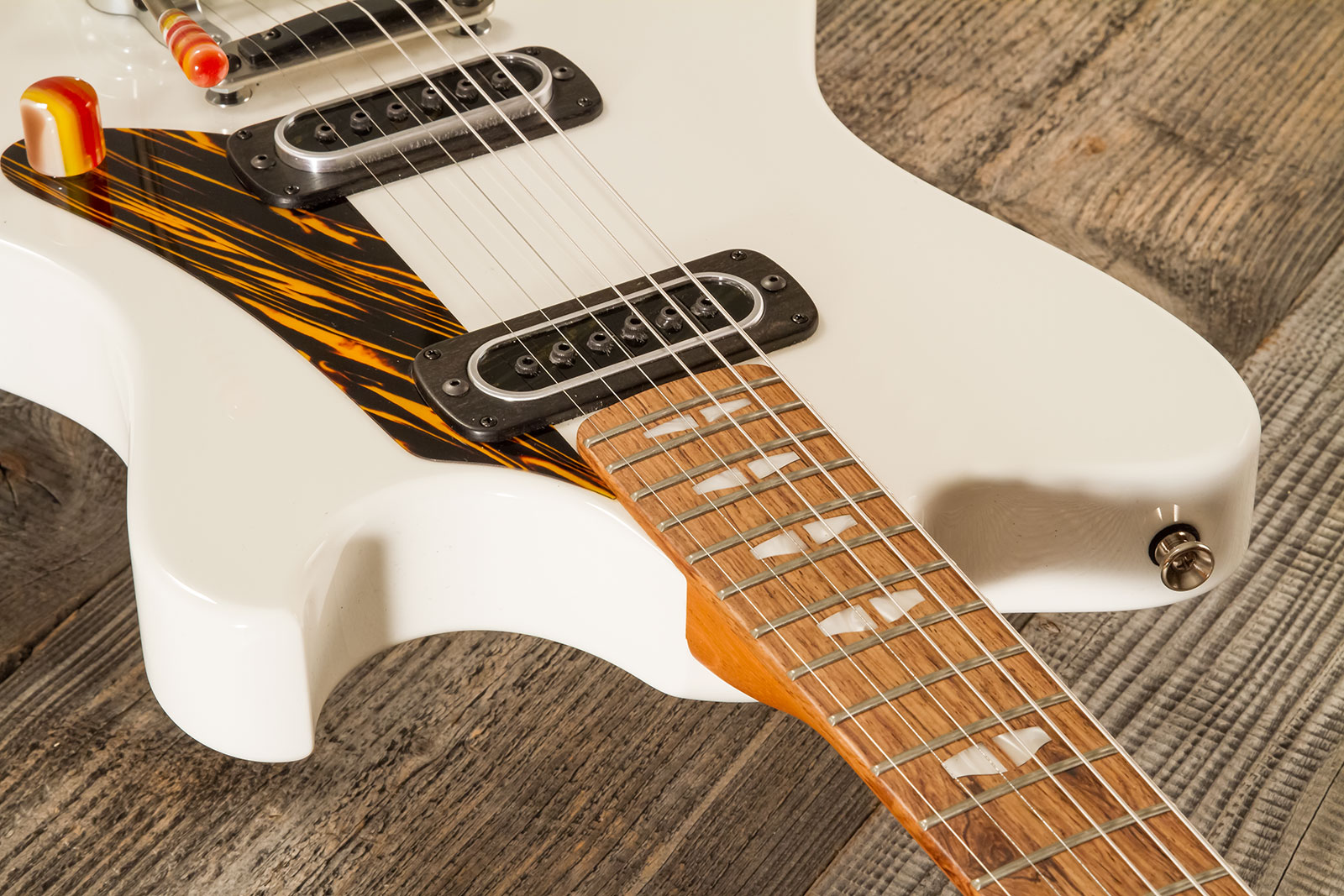 Powers Electric A-type Pf42 Vibrato 2s Trem Rw #a672 - Moonlight White - Retro-Rock-E-Gitarre - Variation 6