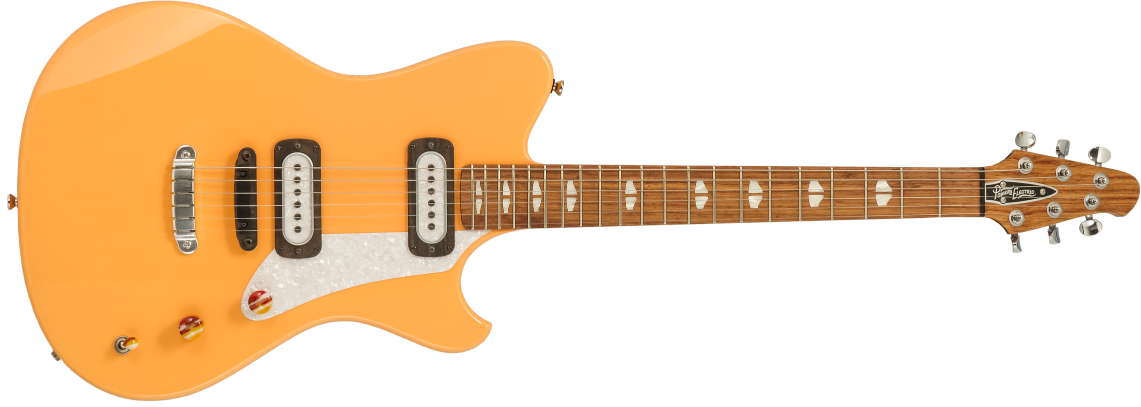 Powers Electric A-type 2s Pf42 Ht Mn #a428 - Creamsicle - Retro-Rock-E-Gitarre - Main picture