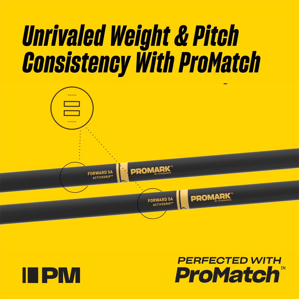 Pro Mark R5abag Rebound 5ab Activegrip Hickory Drumstick, Acorn Wood Tip - Stöcke - Variation 3