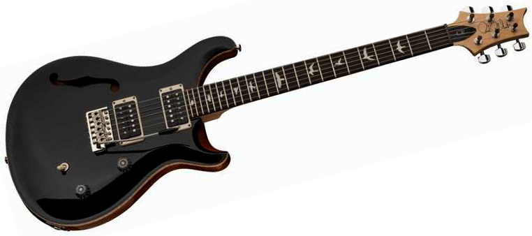 Prs Ce 24 Semi-hollow Bolt-on Usa 2h Trem Rw - Black Top W/ Natural Back - Semi-Hollow E-Gitarre - Variation 1